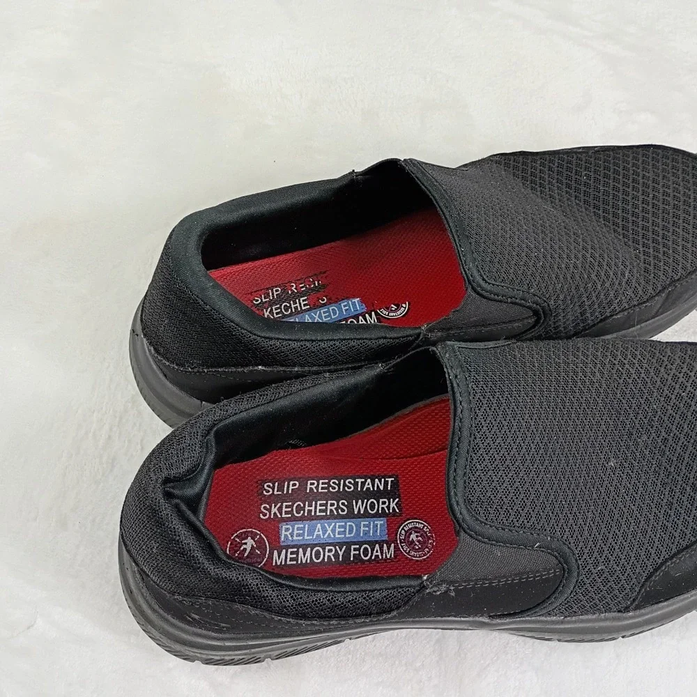 Skechers Work Shoes Mens Size 10‎ Black  Slip Resistant Relaxed Fit